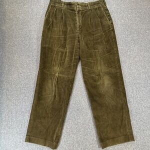 Lands' End Corduroy Pants Women's Brown Straight Leg High Rise Casual
